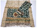 Maheshwari Rama green-Tussar Bagru Print suit