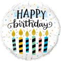 HIPPITY HOP HAPPY BIRTHDAY WHITE CANDLES PRINTED ROUND ( 18 INCH ) FOIL BALLOON FOR DECORATION