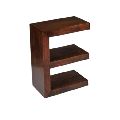 Wood Brown Polished e shaped bookcase