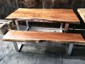 Live Edge Dining Table and Bench Set