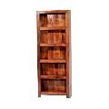 Brown Polished wooden rectangular bookcase