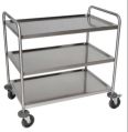 Stainless Steel Rectangular Grey Polished commercial kitchen trolley