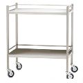 Stainless Steel Rectangular Silver Polished Hospital Instrument Trolley