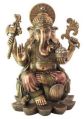 Copper Lotus Ganesha Statue