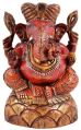 Wooden Painted Ganesha Statue