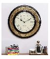 Golden vintage design wooden wall clock