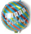 HIPPITY HOP HAPPY BIRTHDAY BUNTING SCRIPT ROUND ( 18 INCH ) FOIL BALLOON FOR DECORATION (PACK OF 1)