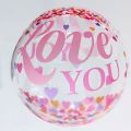 HIPPITY HOP TRANSPARENT LOVE YOU PINK PRINTED BOBO BALLOON FOR PARTY DECORATION