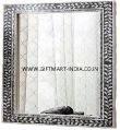 NATURAL BONE AND MOTHER OF PEARL HANDMADE MIRROR WITH RESIN FOR HOME BATHROOM ACCESORRIES