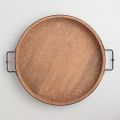 ROUND SHAPE DINNERWARE WOODEN TRAY WITH FINISHING