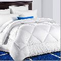 Cotton Polyester White Plain Dyed diamond stitched comforter set