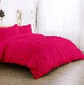 Cotton Silk Pink Plain Dyed Quilted Duvet Cover