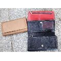 Black Red Brown Plain Rectangle Leather Purse
