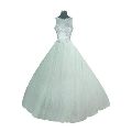 Embroidered White ladies long wedding gowns
