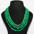Natural Green Onyx Gemstone Necklace,