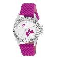 Pink Flower American Diamond Wrist Watch For Women - L13