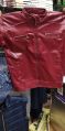 Dark Red Plain Full Sleeve Mens Leather Jacket