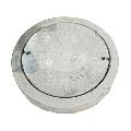 Round Grey concrete manhole cover