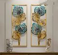 IRON Blue golden CREATIVE KAPTOWN KREATIONS shallow leaf frame wall art