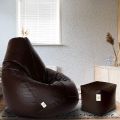 Brown Beans Filled Affluence Bean Bag with Footstool