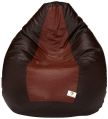 Brown and Tan Beans Filled Affluence Bean Bag with Footstool