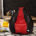 Red and Black Beans Filled Affluence Bean Bag with Footstool