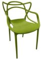 Green stackable plastic chairs