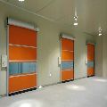 White and Orange 240 V automatic high speed doors