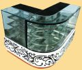 L Type Bend Glass Display Counters