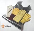 Yellow White fiberglass gloves