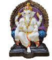 Chaturbhuj Gajanan White Marble Statue