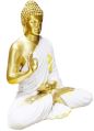 Golden White Buddha Resin Statue