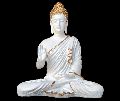 White Golden Meditating Buddha Statue