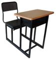 Black mild steel single student desk chair