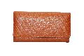 Leather Rectangular Tan Plain Polished Leather Fine Finish Bi Fold Tan women wallet