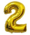 Hippity Hop Number Foil Balloon Gold 16 Inch Number 2 Pack Of 1