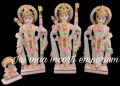 Multicolor Plain New Polished white marble ram darbar statue