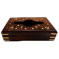 Sheesham Wood Rectangular Brown Plain Polished Handicrafts Goods wooden brass tissue box