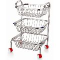 Stainless Steel 3 layer fruit vegetable trolley