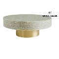 Round Painted Plain Divian Decor bone inlay coffee table