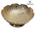 Golden Divian Decor Oval Round embossed brass bowl