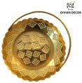 Round Golden Divian Decor handmade metal tray