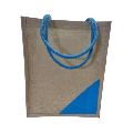 Blue & Brown Plain eco friendly jute lunch bags