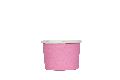 Paper Round White Pink Plain 150 ml food containers