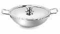 Stainless Steel Induction Bottom Deluxe Kadai with Lid