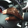 Genuine Leather Brown Black mens deerskin leather gloves