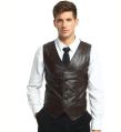 Broadcloth Black Coffee Light Brown mens leather vest
