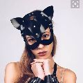 Women Half Eyes Cosplay Face Cat Leather Mask