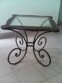 Metal And Wood Square Plain console table