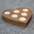Wooden Heart Shaped Candle Holder